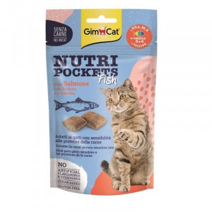 GIMCAT NUTRI POCKETS FISH kaķu gardums Zivis, lasis 60g